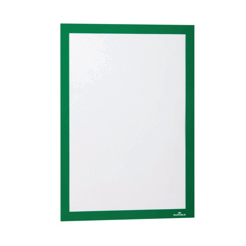 Durable Infoframe Duraframe Self Adhesive Frame A4 Green (Pack of 2) 487205 Sign Holders DB40508