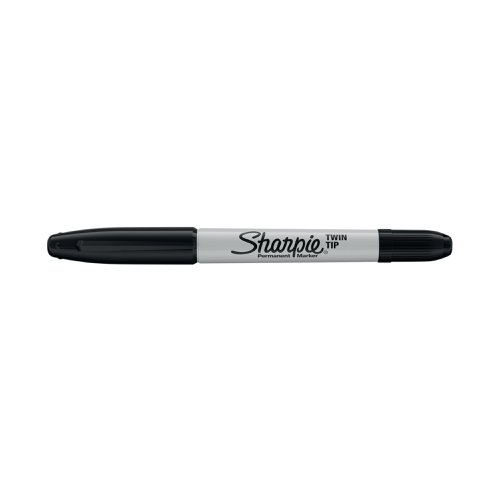 Sharpie Permanent Marker Twin Tip Fine/Ultra Fine Black (Pack of 12) S0811100