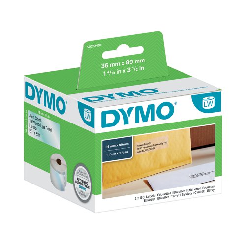 Dymo LabelWriter Large Address Labels 89mm x 36mm Transparent (Pack of 260) S0722410