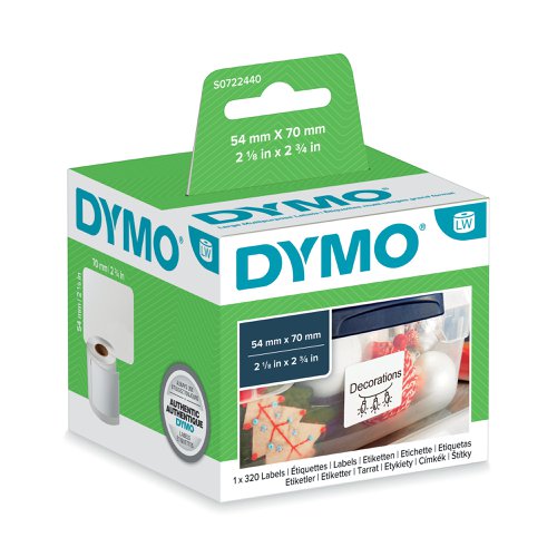 Dymo Labelwriter Labels 3.5 inch Diskette 54x70mm 99015 S0722440 [Pack 320]