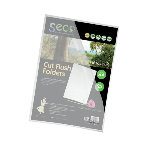 Stewart Superior Seco CutFlush Folder A4 Clear (25 Pack) LSF-CL/25