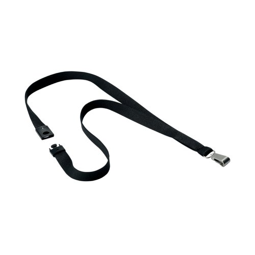 Durable Textile Lanyard With Metal Carabiner 15mm Wide Black (Pack of 10) 812701 | DB80866 | Durable (UK) Ltd