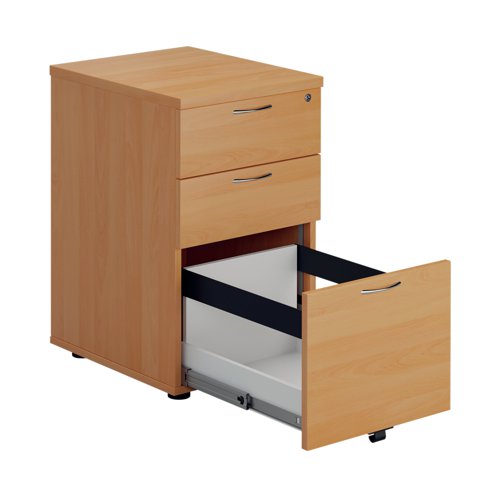 First 3 Drawer Under Desk Pedestal 404x500x690mm Beech KF90261