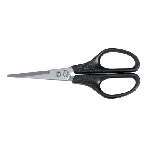 5 Star Office Scissors 140mm Stainless Steel Blades ABS Handles Black