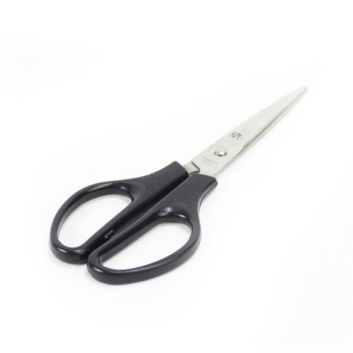 5 Star Office Scissors 165mm Stainless Steel Blades PP Handles Black