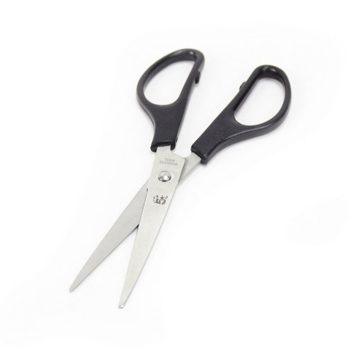 5 Star Office Scissors 165mm Stainless Steel Blades PP Handles Black