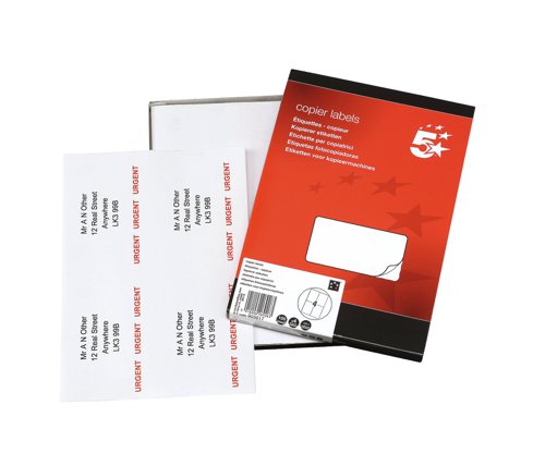 5 Star Office Multipurpose Labels Laser Copier Inkjet 105x148.5mm White (Pack of 400)