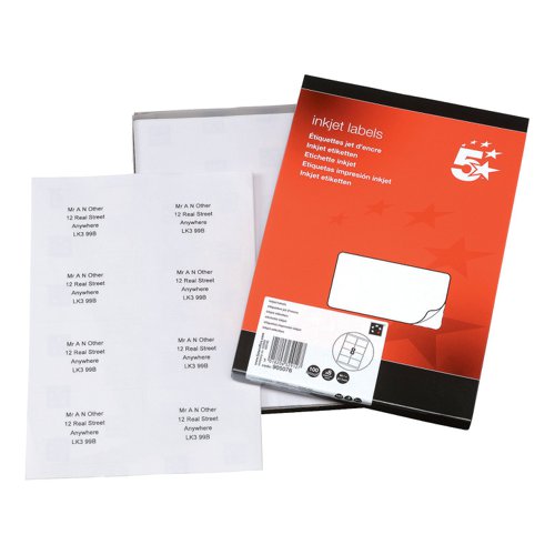 5 Star Office Addressing Labels Inkjet 99.1x67.7mm White (Pack of 800) | VOW