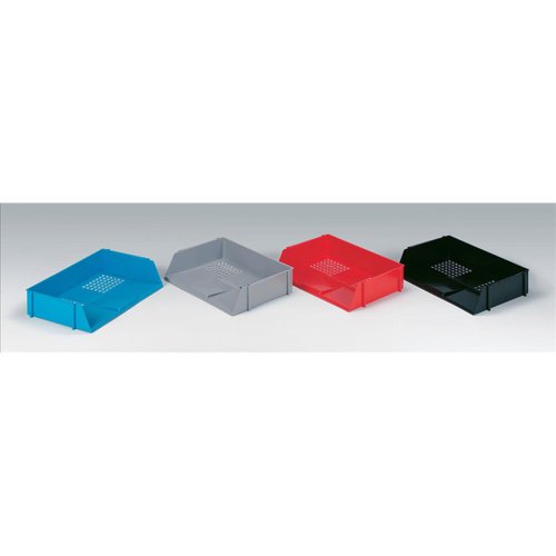 5 Star Office Letter Tray Wide Entry High-impact Polystyrene Stackable Black | VOW