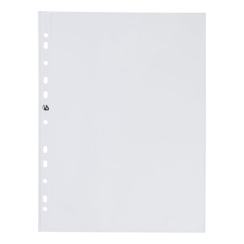 5 Star Office Punched Pocket Polypropylene Top-opening 70 Micron A4 Glass Clear (Pack of 100)