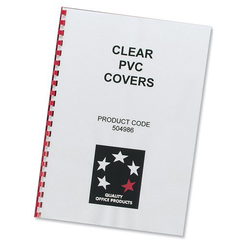 5 Star Office Comb Binding Covers PVC 200 Micron A4 Clear (Pack of 100)