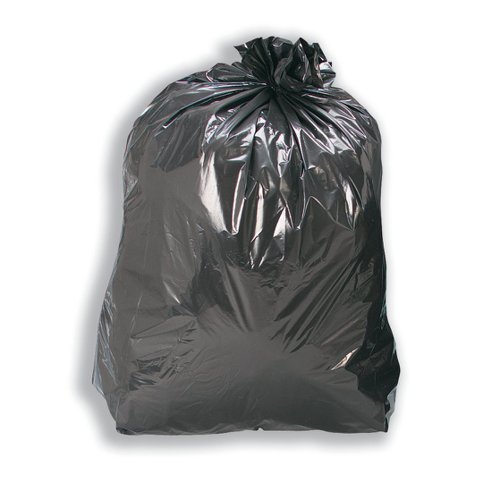 5 Star Facilities Bin Liners Recycled Medium/Heavy Duty 110L Black (Pack of 200)