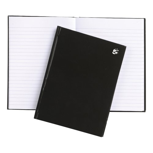 5 Star Office Notebook Casebound 80gsm Ruled 160pp A5 Black (Pack of 5) | VOW