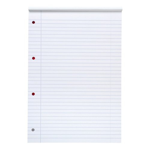 5 Star Office Refill Pad Headbound 70gsm Ruled Margin Punched 4 Hole 160pp A4 Red/White (Pack of 10)