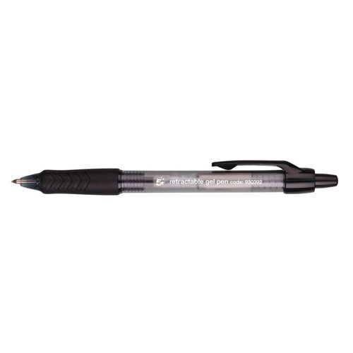 5 Star Office Gel Rollerball Retractable 0.7mm Tip 0.4mm Line Black (Pack of 12)