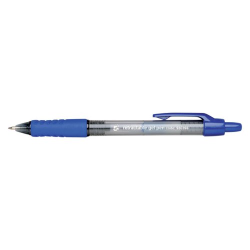 5 Star Office Gel Rollerball Retractable 0.7mm Tip 0.4mm Line Blue (Pack of 12)