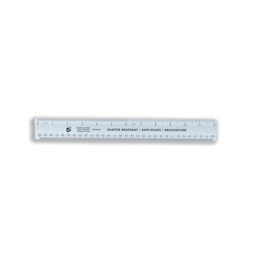 5 Star Office Ruler Plastic Shatter-resistant Metric Imperial Markings 300mm Blue Tint (Pack of 10) | VOW