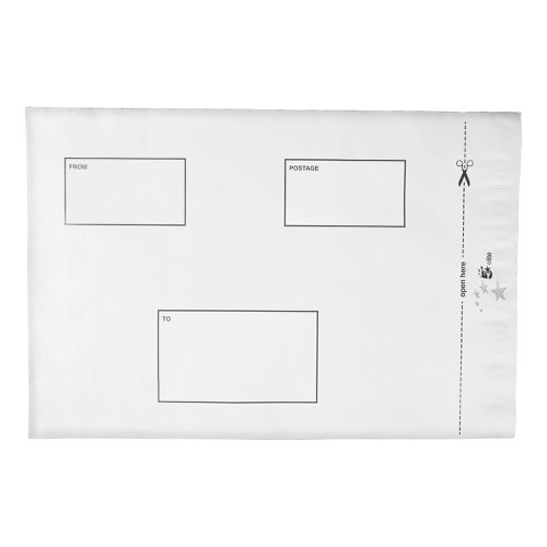 5 Star Elite Envelopes Waterproof Polythene Peel/Seal Opaque 245x320mm 50mm Flap (Pack of 100)