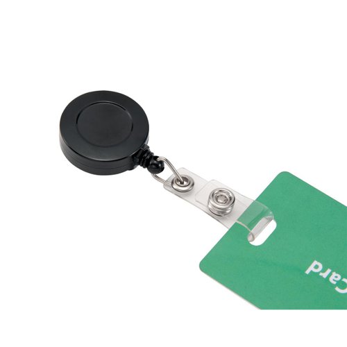 FS936716 | This 5 Star Office badge reel comes with a snap hook to attach name badges and security holders. It has a retractable reel of 600mm, that is easy to adjust, so that you can change the height that you display your card. With a strong clip on the reverse to attach to your clothes, it will ensure that you can keep your card and keys secure.