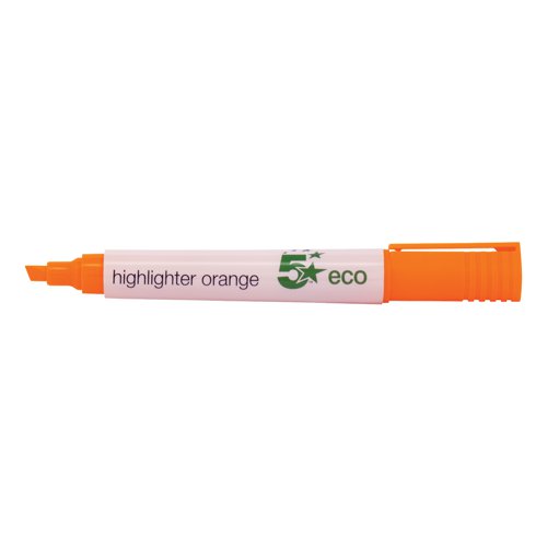 5 Star Eco Highlighter Chisel Tip 1-5mm Line Orange (Pack of 10)