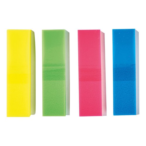 FS938225 | 5 Star Office Index Flags are positionable film tabs that are ideal for highlighting and indexing important information on your documents. This pack contains four different solid colour flags (yellow, green, red and blue) in their own dispensers from which the flags can easily be removed one at a time. The flags have a water based adhesive that will stick to virtually any surface but does not leave any residue, but enable you reposition the flags.