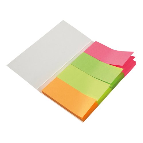 5 Star Office Index Neon Paper Page Markers 20x50mm 50 Sheets per Colour Assorted (Pack of 5)