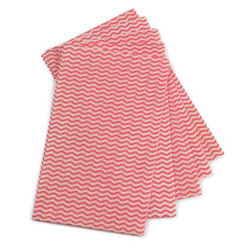 FS939298 | 5 Star Facilities general purpose anti-microbial cleaning cloths medium-weight in red.