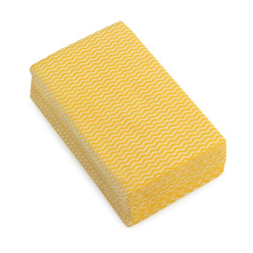 5 Star Facilities Wave Line Mid-weight Cleaning Cloth 40gsm 500x300mm Yellow (Pack of 50)