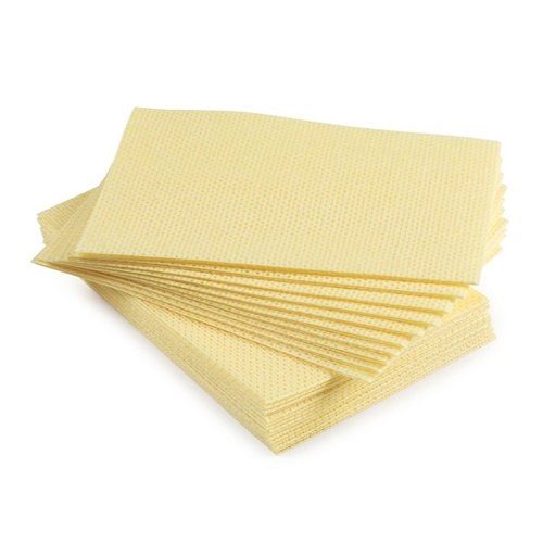 5 Star Facilities Heavy Duty Cleaning Cloths Anti-microbial 76gsm 500x300mm Yellow (Pack of 25)