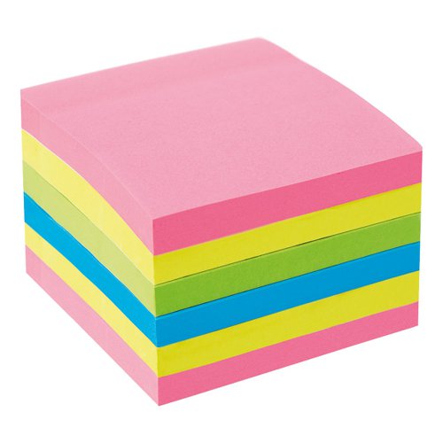 5 Star Office Extra Sticky Re-Move Notes Pad of 90 Sheets 76x76mm Assorted Neon (Pack of 6)