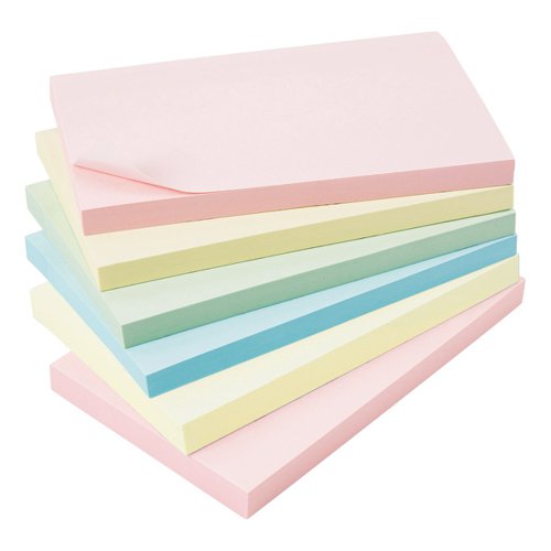 5 Star Office Extra Sticky Re-Move Notes Pad of 90 Sheets 76x127mm 4 Assorted Pastel (Pack of 6)