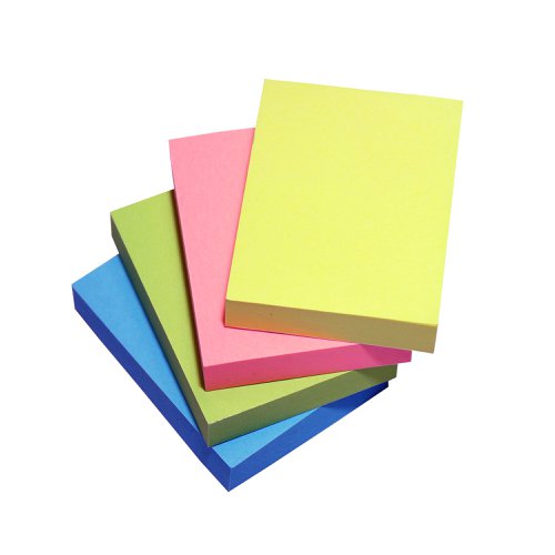 5 Star Repositionable Notes 70gsm 100 Sheets 38x51mm 4 Neon Assorted (Pack of 12)