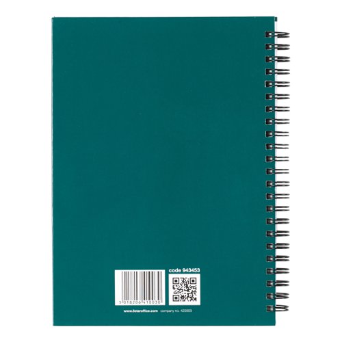 5 Star Office Twinbound Hardback A5 140Pg Teal (Pack of 5)