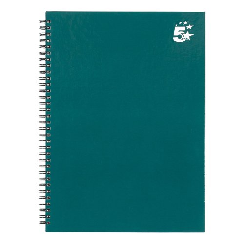 5 Star Office Twinbound Hardback A4 140Pg Teal (Pack of 5)