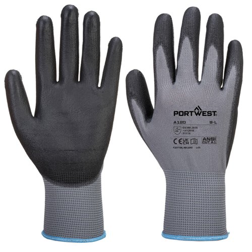 Portwest PU Palm Glove 2XL Gry/Blk (Pack of 12)