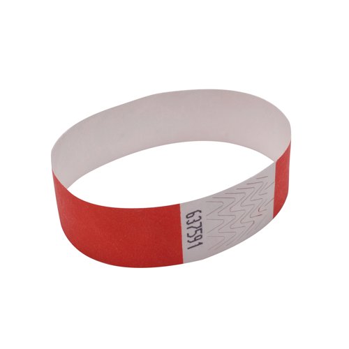 Announce Wrist Bands 19mm Warm Red (Pack of 1000) AA01839 Visitors Badge AA01839