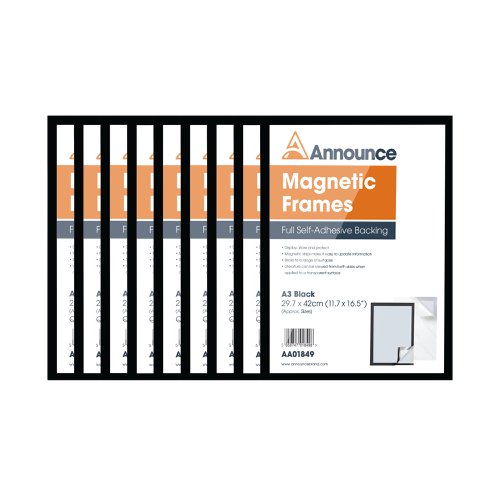 Announce Magnetic Frame A3 Black (Pack of 10) AA01851 | Announce