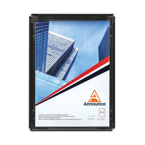 Announce Snap Frame A4 Black AA06222 Picture Frames AA06222