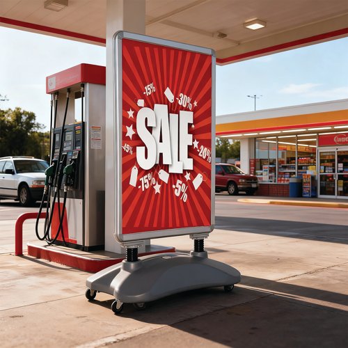 Announce Forecourt Sign Holder Water Base + Snap Frame A1