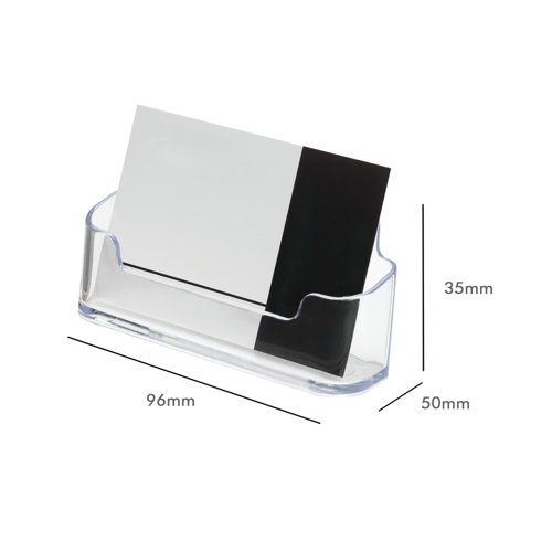 Announce Single Business Card Holder Landscape Crystal AA10446