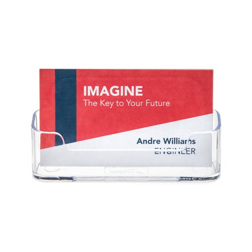 Announce Single Business Card Holder Landscape Crystal AA10446