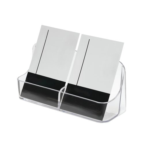 Announce Single Tier 2 Pocket Business Card Holder Portrait Crystal AA10447