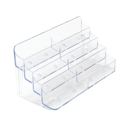 Announce 4 Tier 8 Pocket Business Card Holder Landscape Crystal Clear AA10448