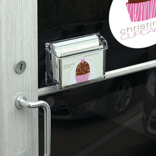 Announce Outdoor Grab a Card Business Card Holder Wall Mounted Crystal Clear AA10449