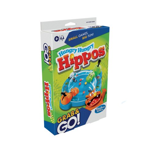 Hasbro Hungry Hungry Hippos Grab and Go Portable Game 285 F8255