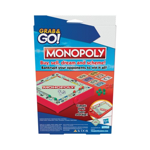 Hasbro Monopoly Grab and Go Portable Game 285 F8256