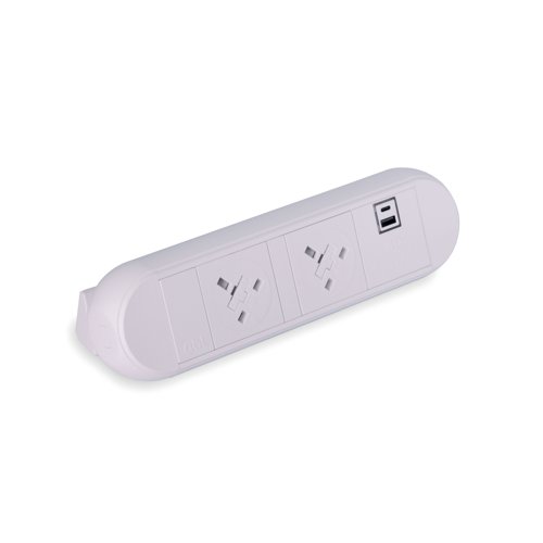 On Desk Power Module 2xUK Socket 1xUSB A+C PD/QC Charger White 20000015