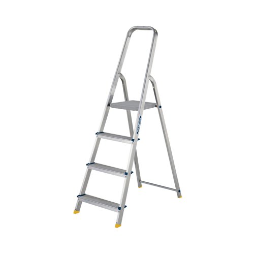 Werner 4 Tread Stepladder with High Handrail Aluminium 7400418L