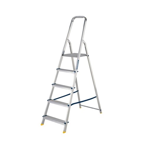 Werner 5 Tread Stepladder with High Handrail Aluminium 7400518L