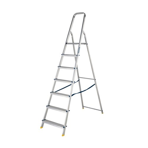Werner 7 Tread Stepladder with High Handrail Aluminium 7400718L